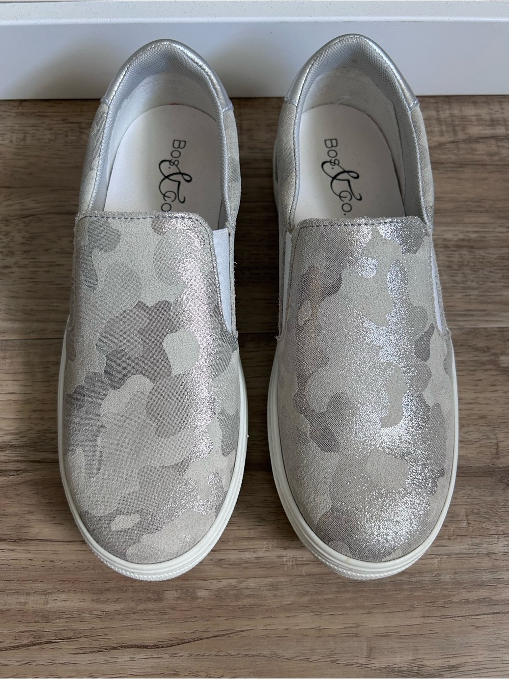 Chuska Shimmer camo Slip-On Camouflage Sneakers Neutral Gray white casual - Picture 4 of 9